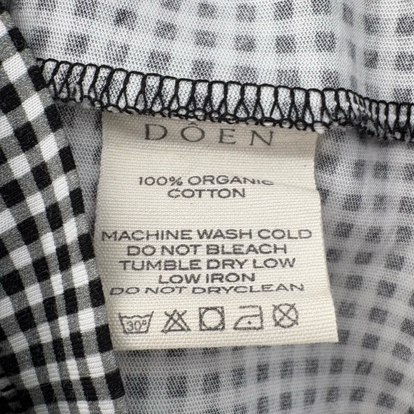 NWT DÔEN Angie Straight Neck Tank | Sz Medium | Noir La Maddalena Gingham Black - Picture 8 of 14